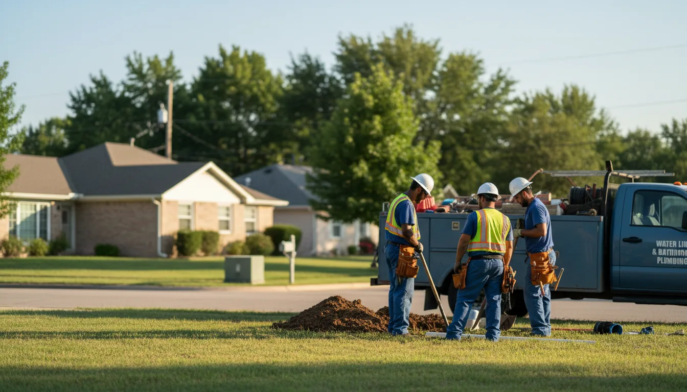 Residential water line and bathroom plumbing service in Milltown, IN